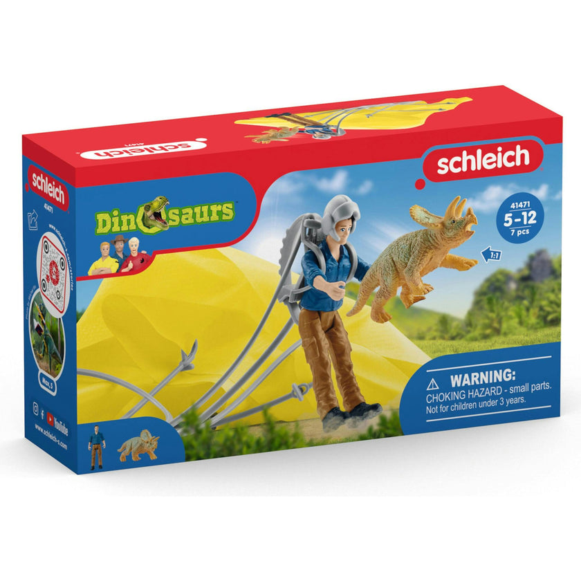 Schleich Dinosaurs: Parachute Rescue - Dino Figurine Playset