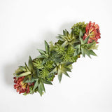 Rectangular Artificial Succulent Arrangement, Gray Planter