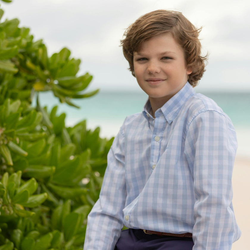 Bennett Button Down in Bailey's Bay Blue Gingham