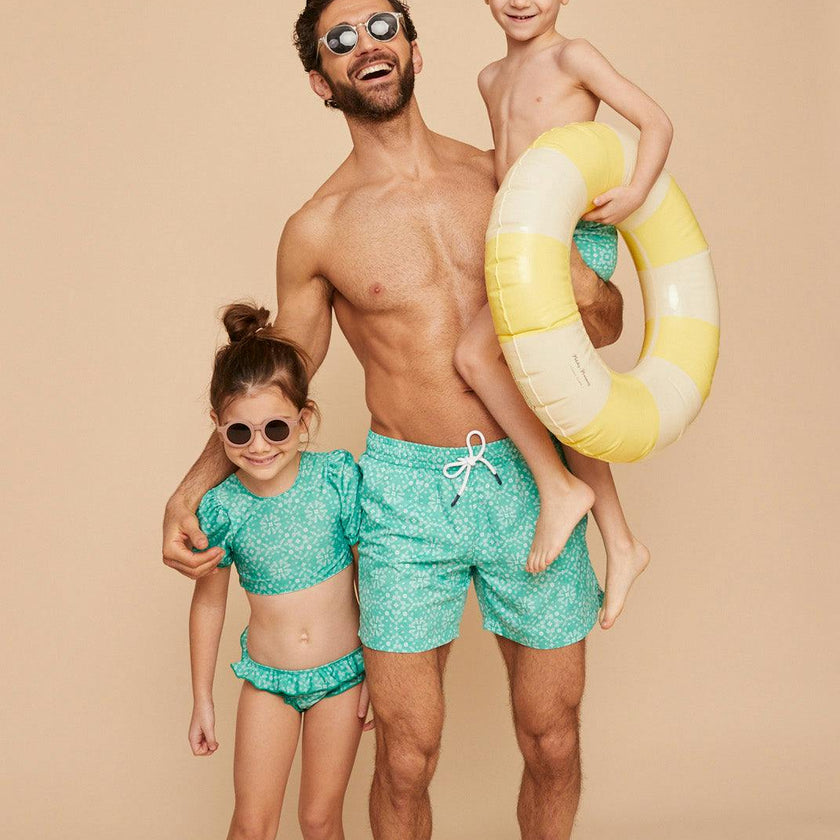 Mint Green Bandana Boys' Swim Shorts
