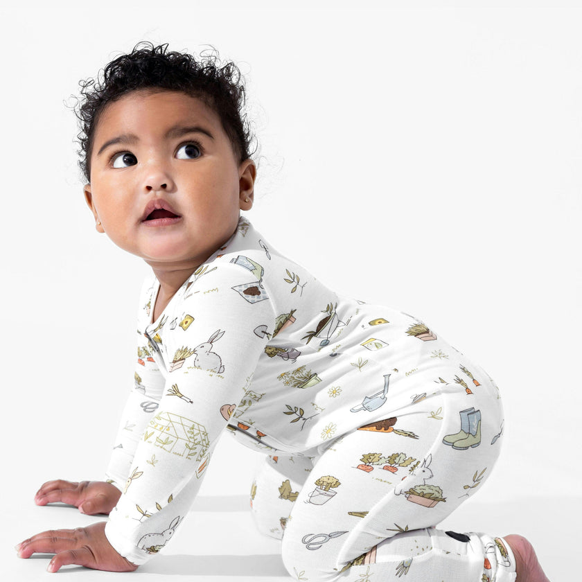 Bunny Garden Bamboo Convertible Footie