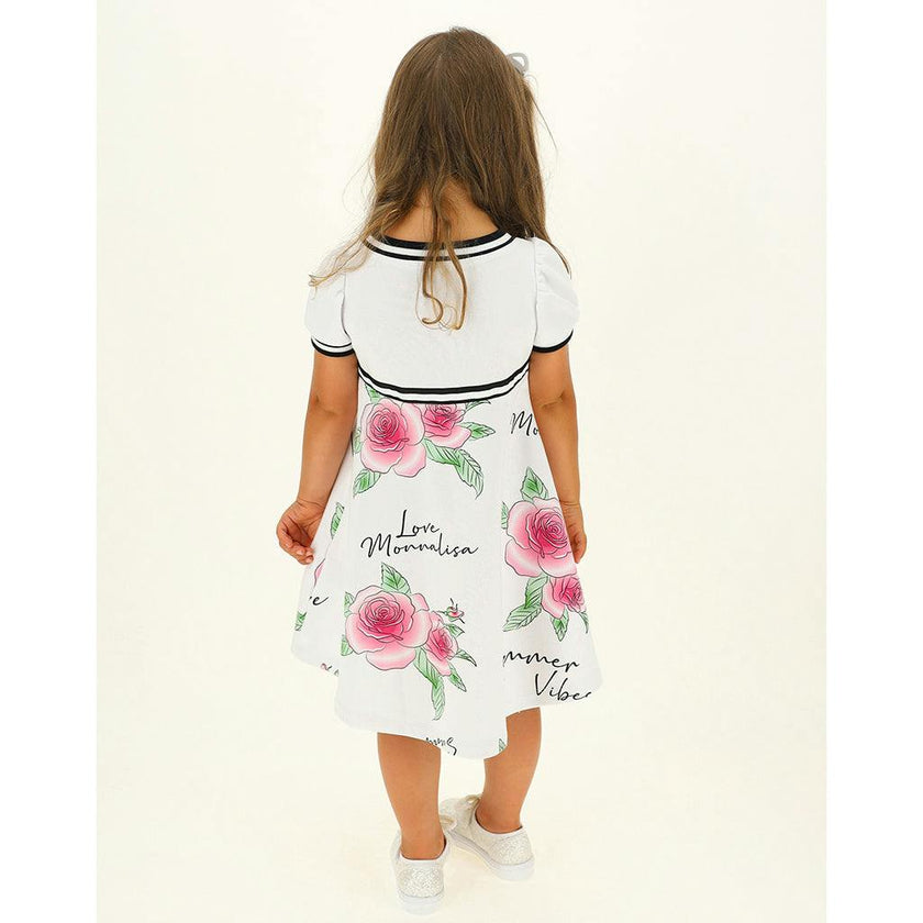 White Daisy Duck Poplin Dress