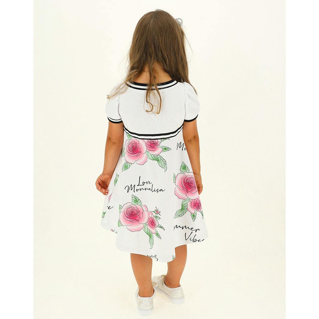 White Daisy Duck Poplin Dress