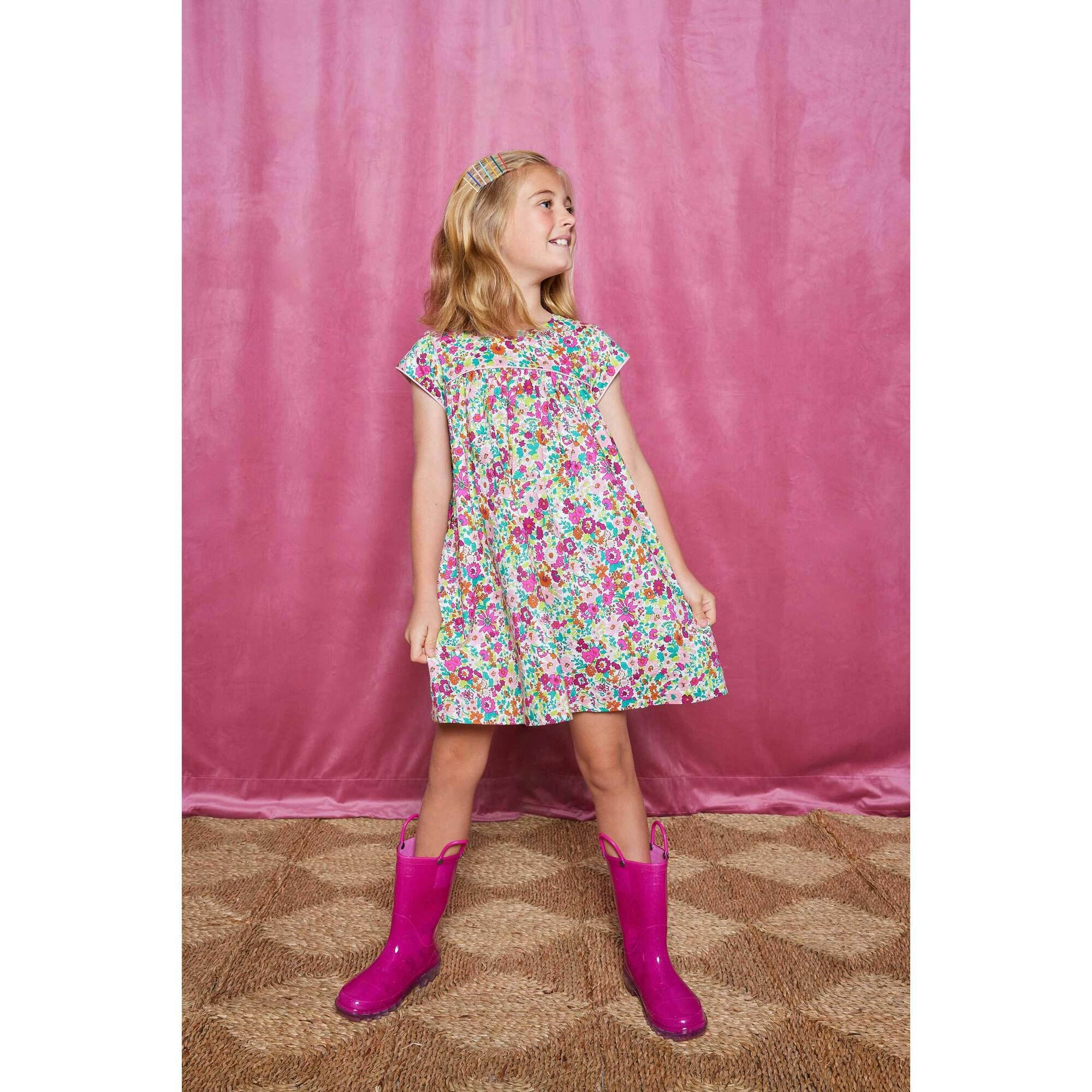 Charlotte Trim Short Sleeve Gathered Dress