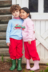 Banded Bow Pants - Red Corduroy