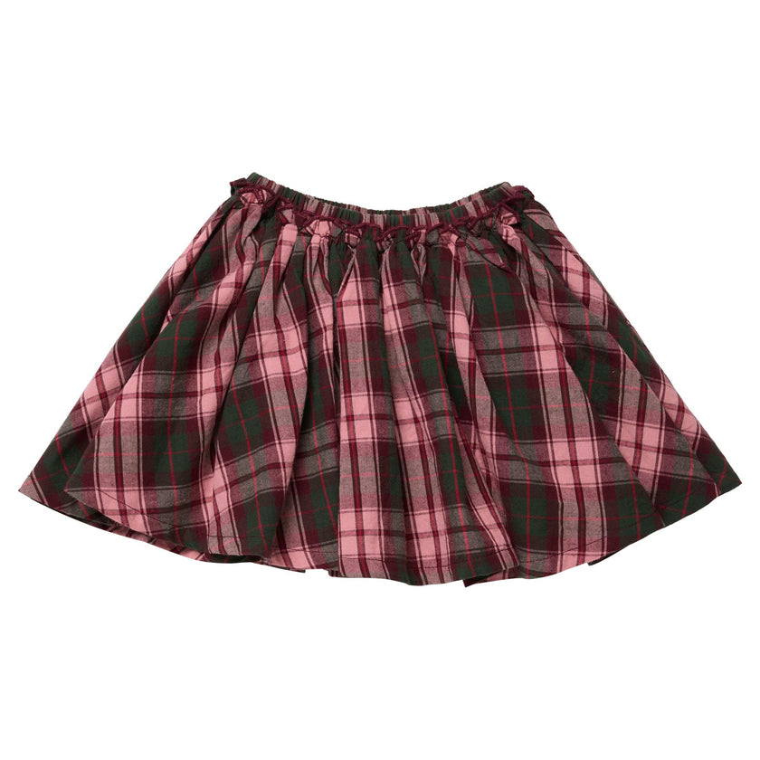 Girls Gianna Skirt - Burgundy Tartan