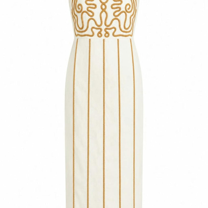 Blare Golden Coast Embroidery Midi Dress