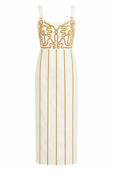 Blare Golden Coast Embroidery Midi Dress