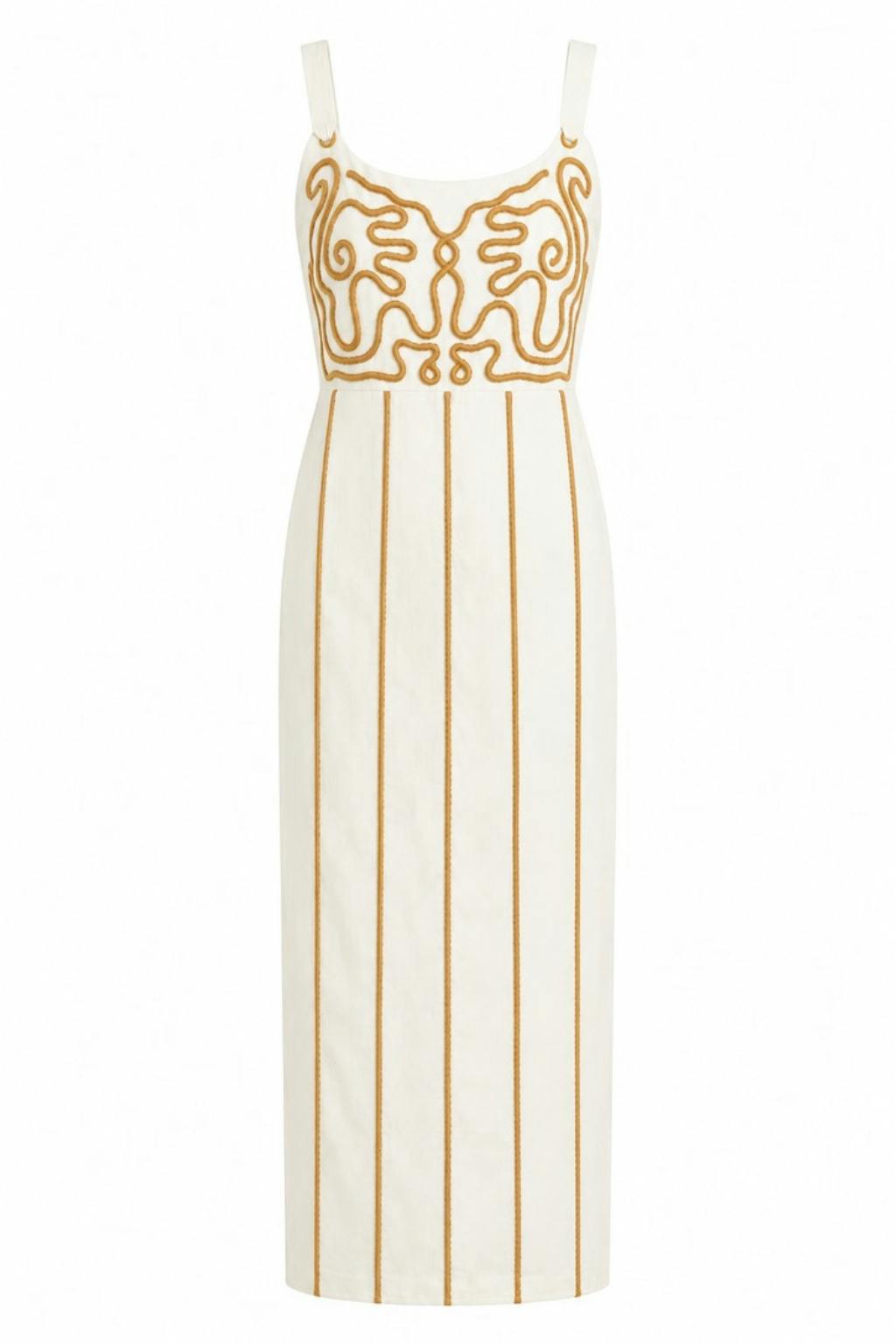 Blare Golden Coast Embroidery Midi Dress