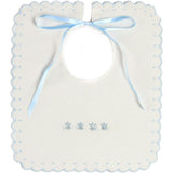 Whale Hand Embroidered Scallop Edge Square Bib