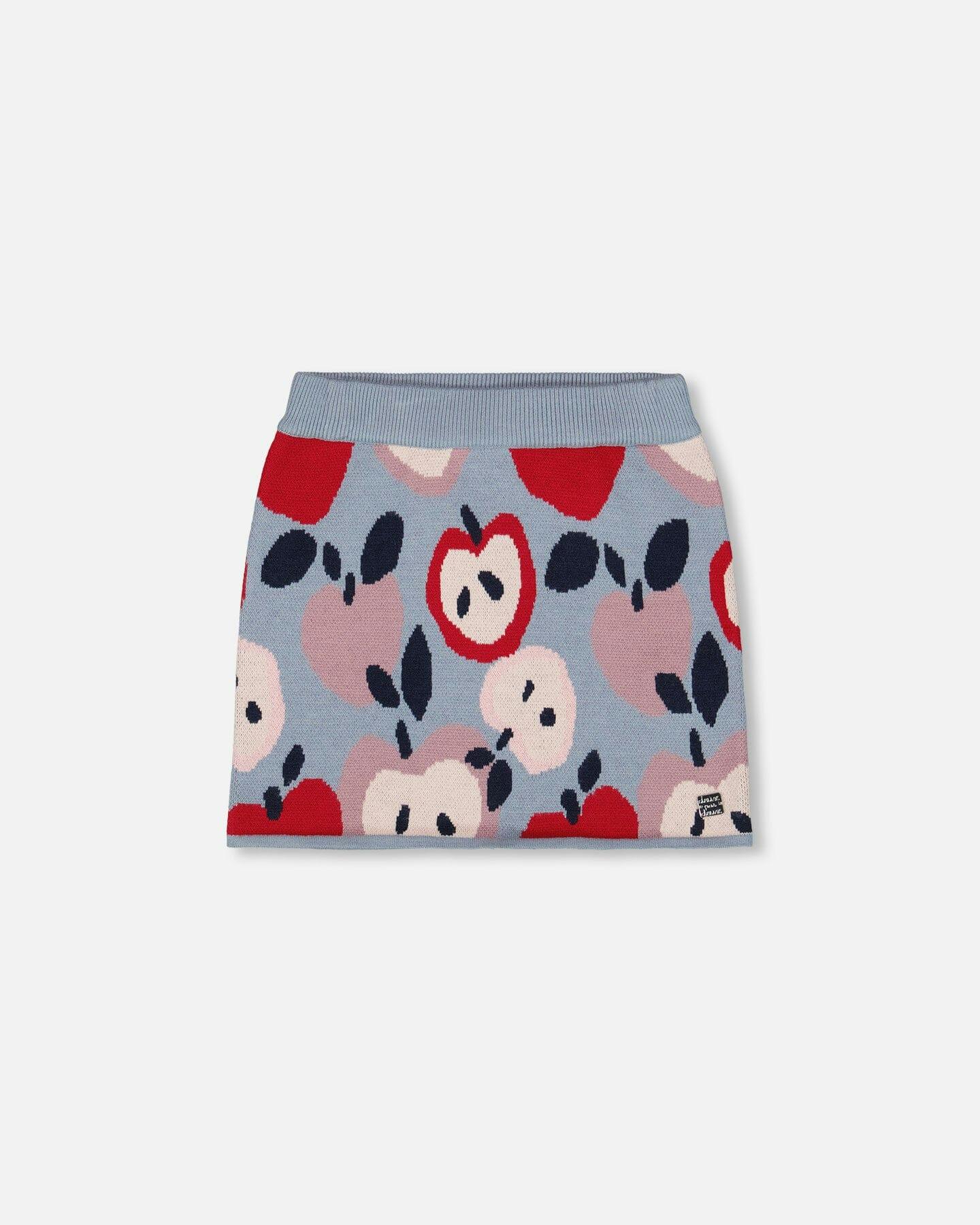 Knit Skirt with Apple Heart Jacquard