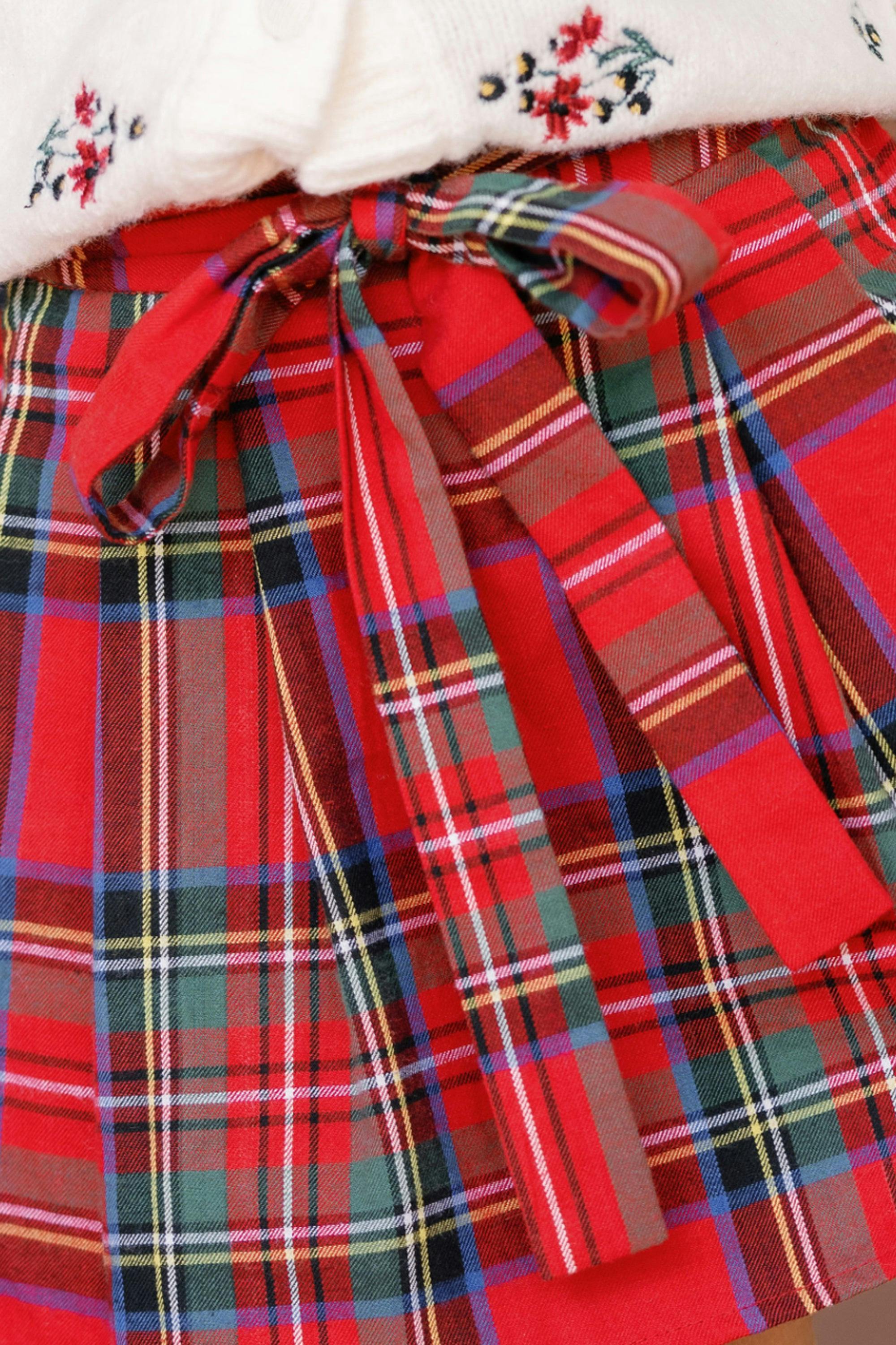 Mini Addison Skort in Holiday Plaid