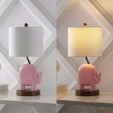 Ellie Bohemian Designer Iron/Resin Elephant LED Kids Table Lamp with Phone Stand and USB Charging Port