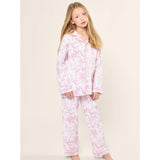 Kid's Twill Pajama Set in Pink Timeless Toile