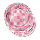 Packed Party Disco Ball Pink Paper Plates (set of 8)