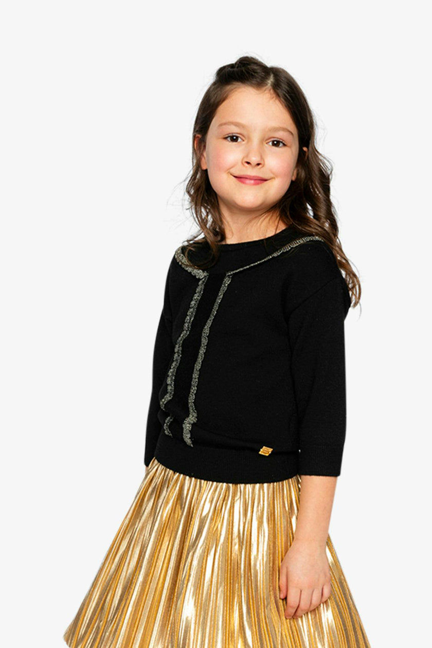 Knitted Sweater Black And Gold