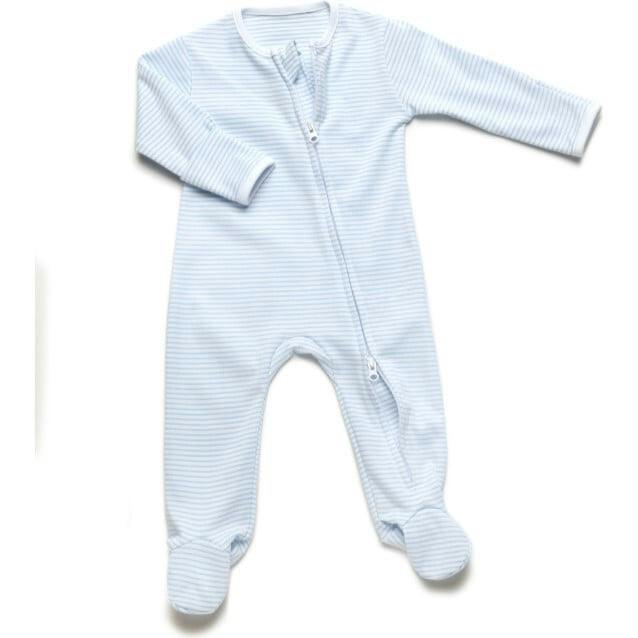 Two Way Zip Striped Footie Pajama