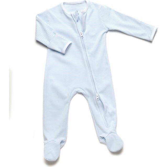 Two Way Zip Striped Footie Pajama