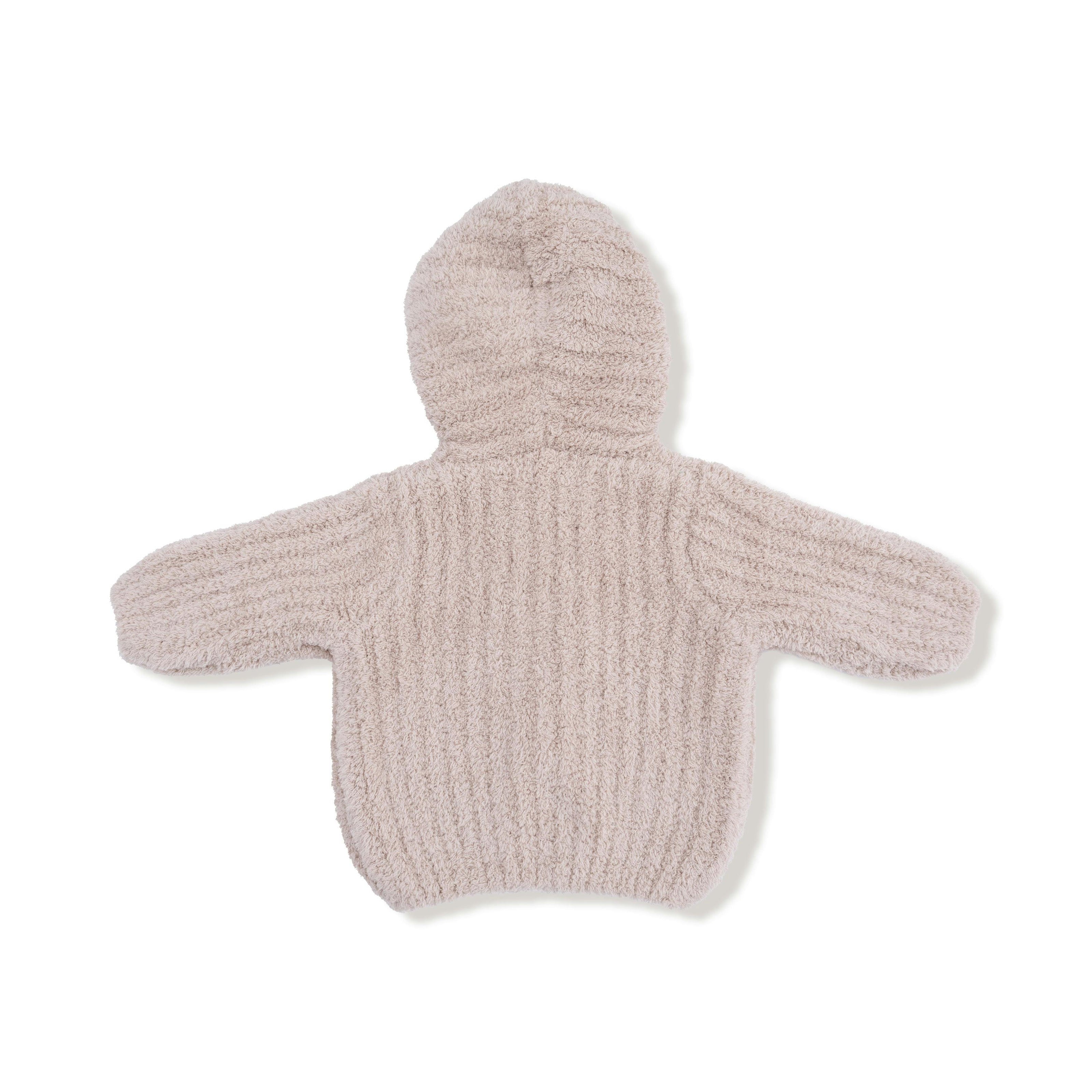 Chenille - Stone Hooded Jacket with Striped Texture