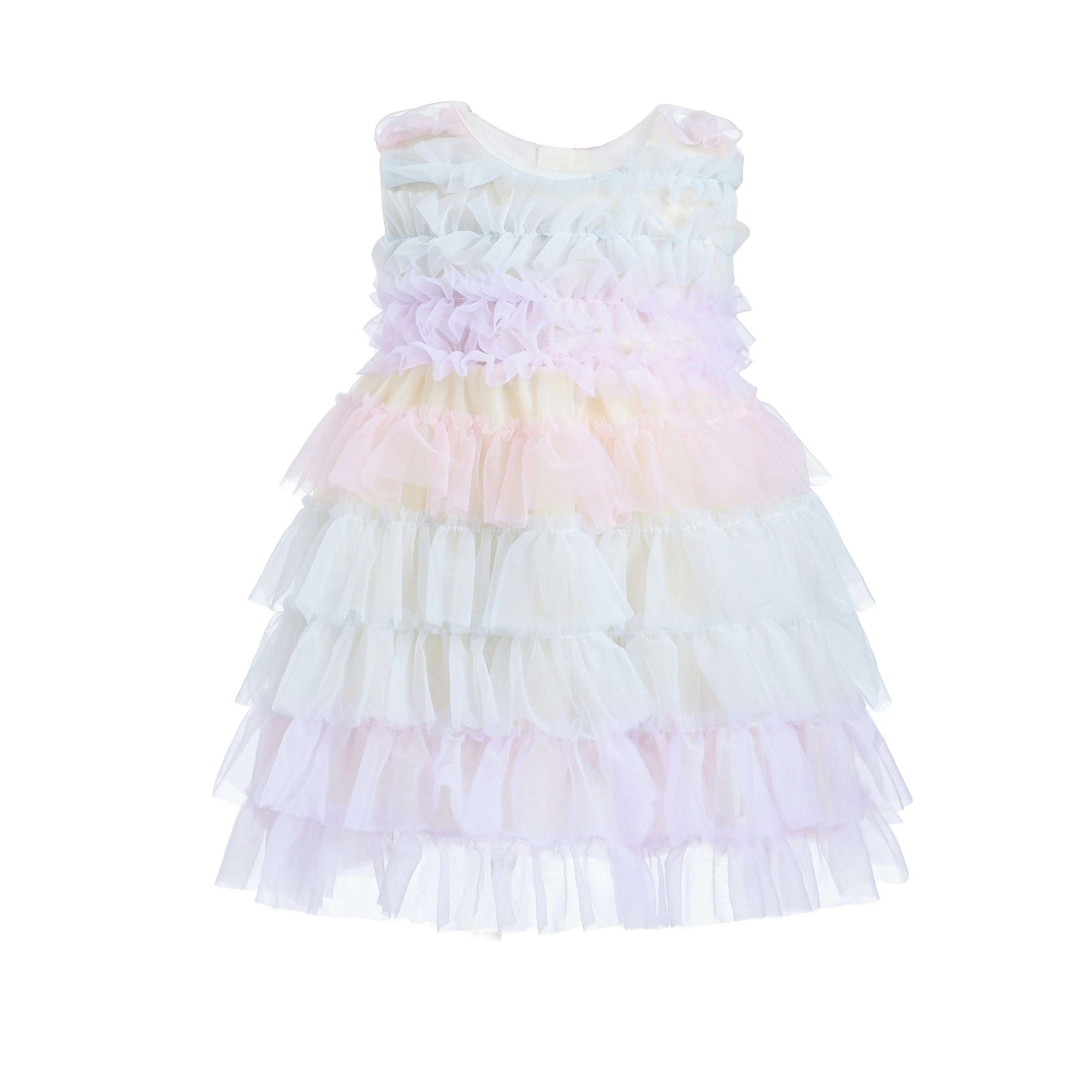 Purple Ruffle Layered Tulle Dress