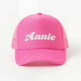Girls Personalized Trucker Hat, Pink