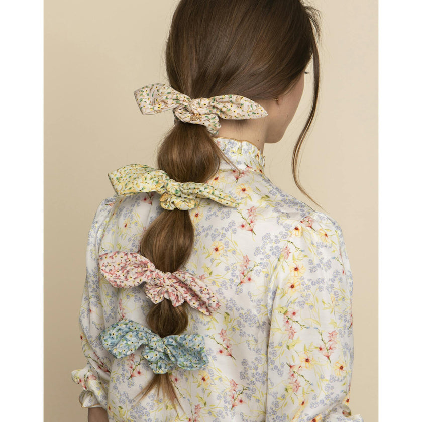 Lily Floral Print Bow Scrunchie