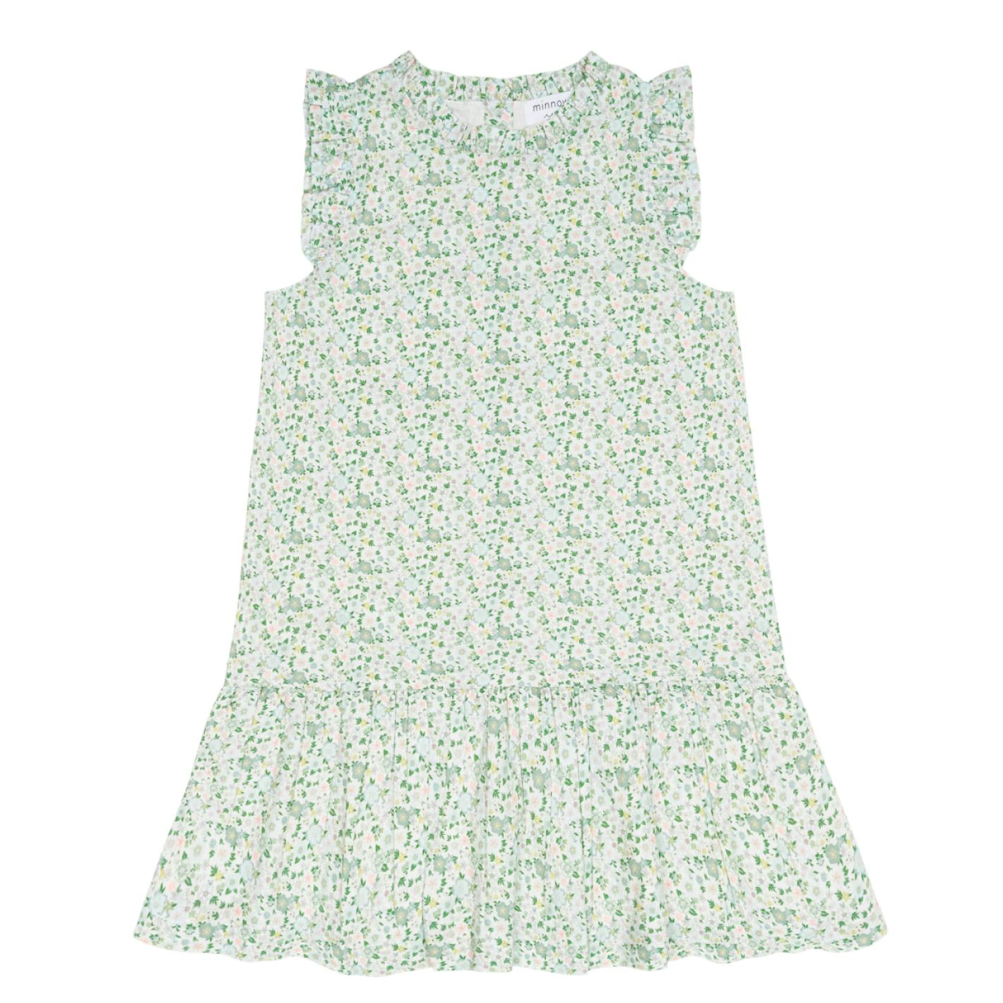 girls sea marsh floral drop waist dress