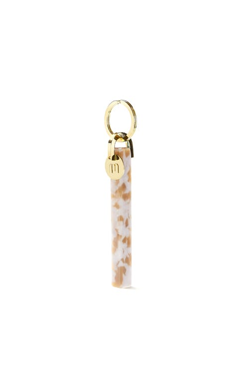 Bar Keychain in Taupe Shell - Gold