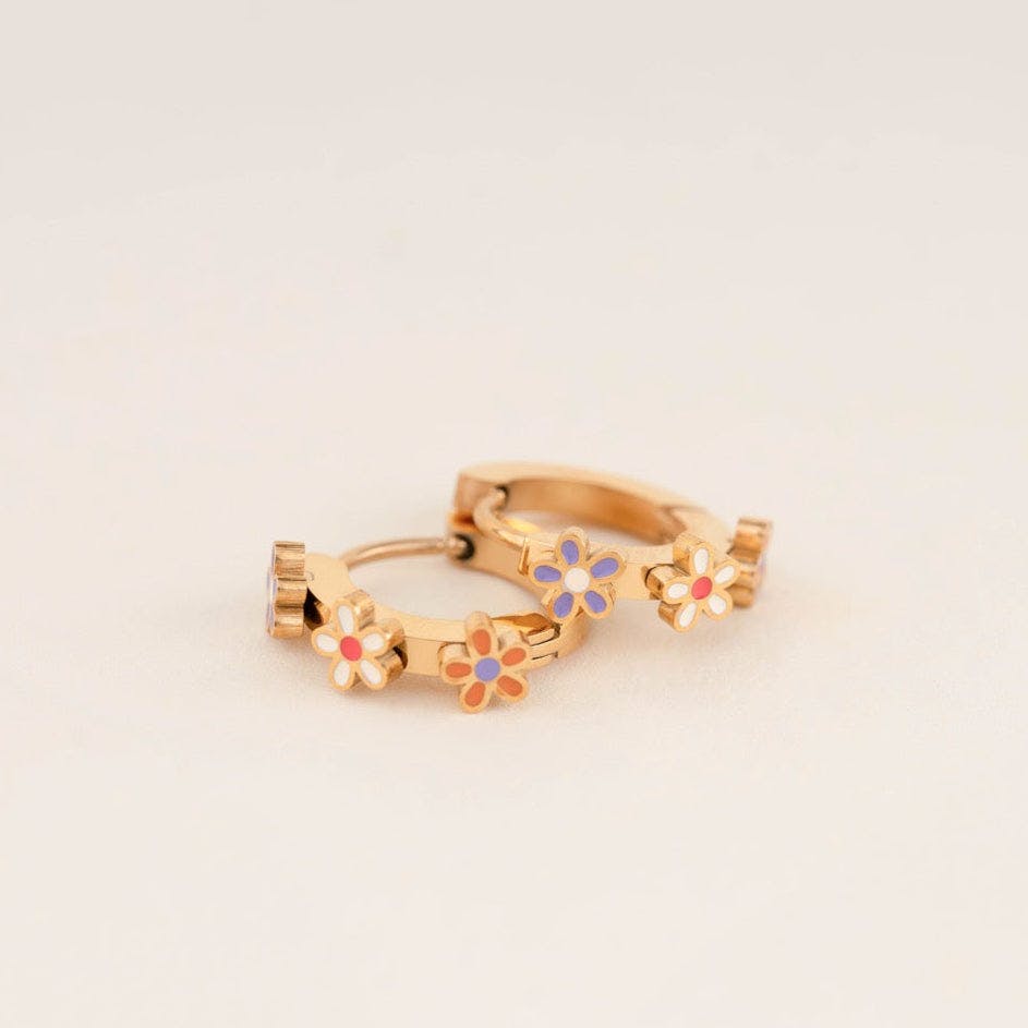 Daisy 3D Huggie Hoop Earrings