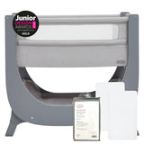 Shnuggle Air Lite Bedside Bassinet | Infant Crib | Height Adjustable Baby Bed with Mattress + 1 Waterproof + 2 White Sheets