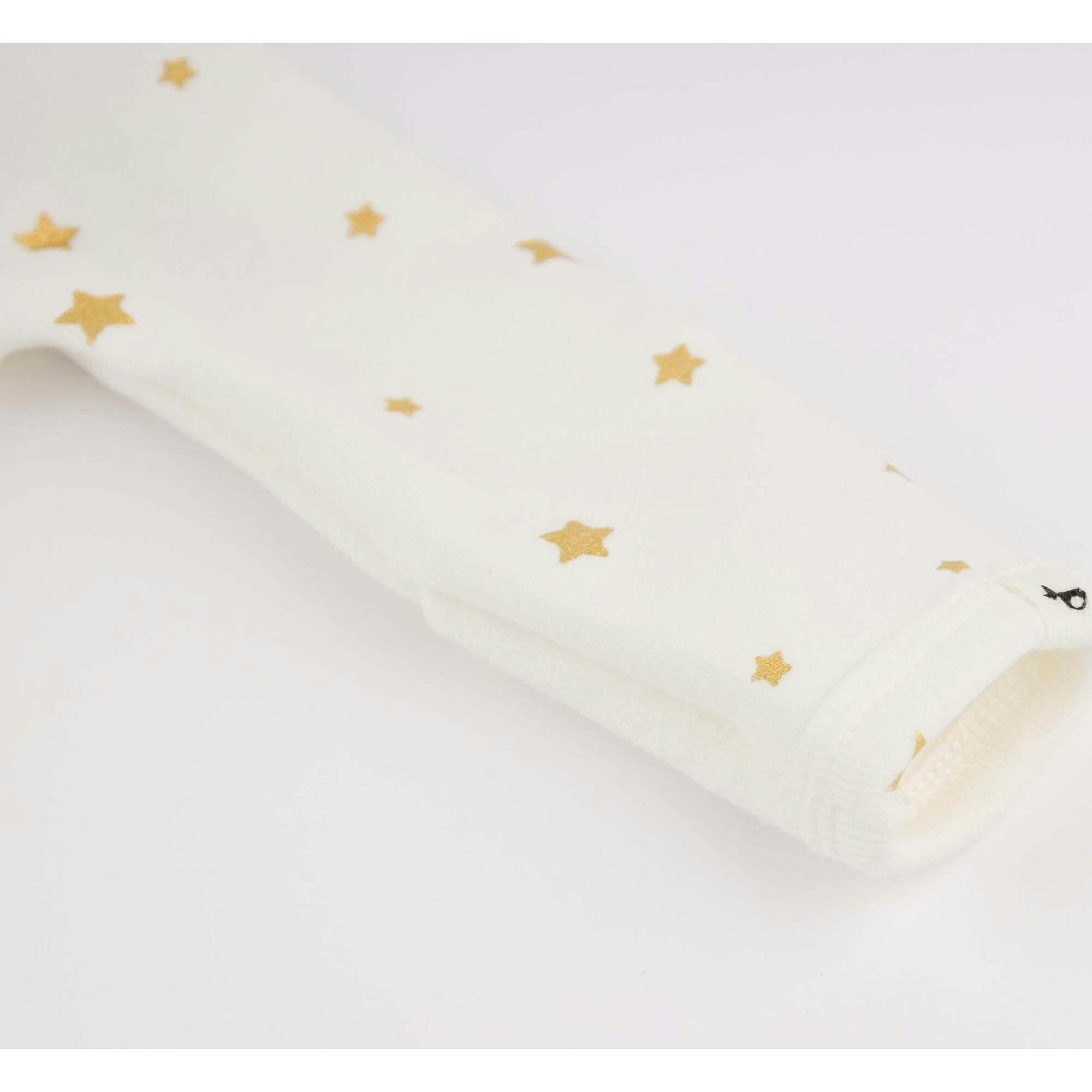 Mini Gold Star Foil Zipper Footie