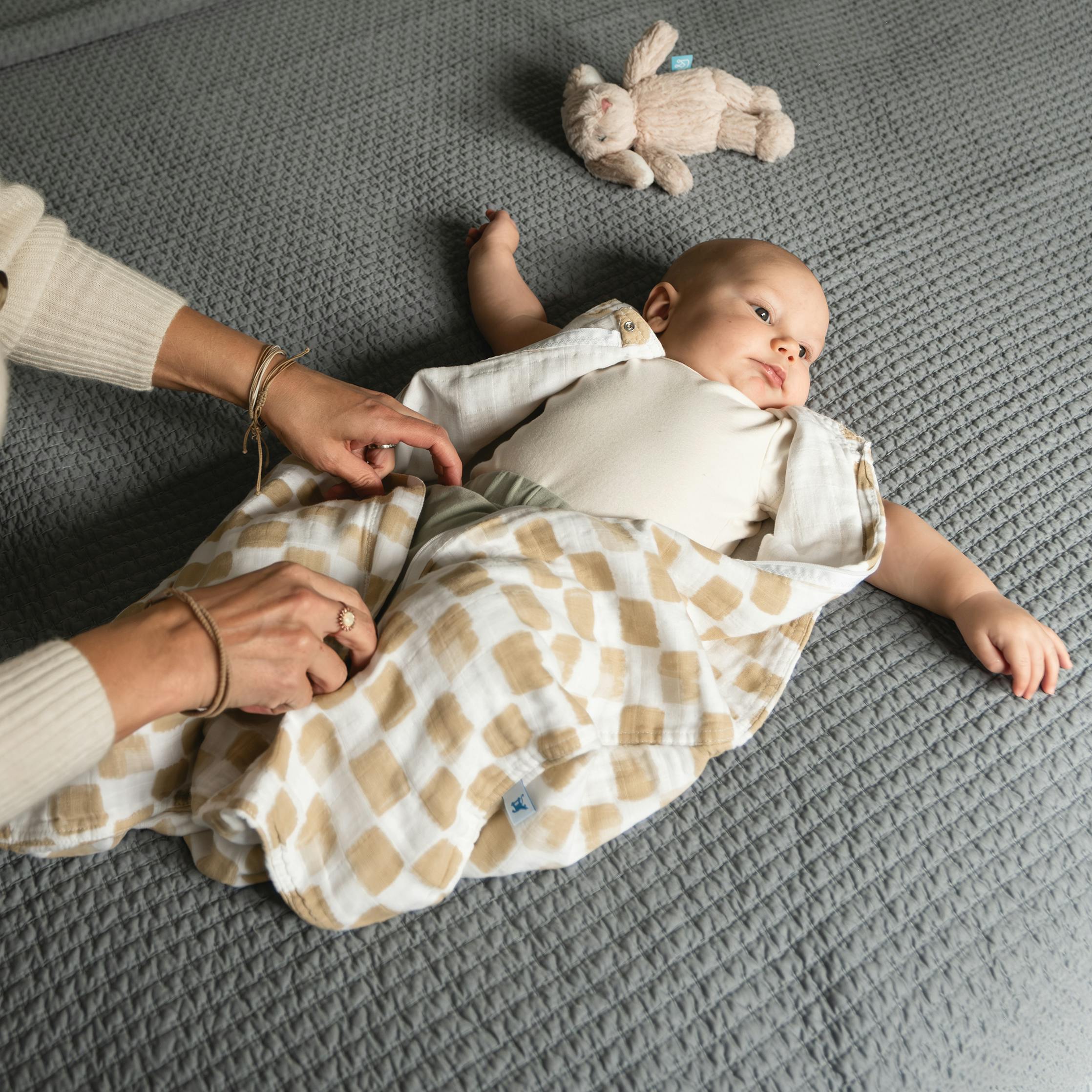 Cotton Muslin Sleep Bag - Adobe Checker