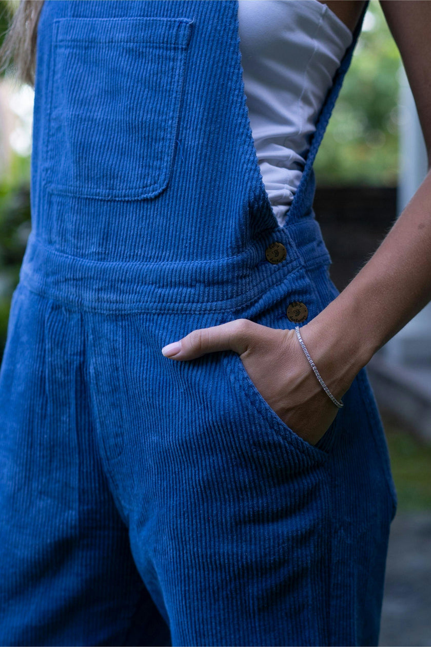 Adult Blue Chunky Cord Overalls