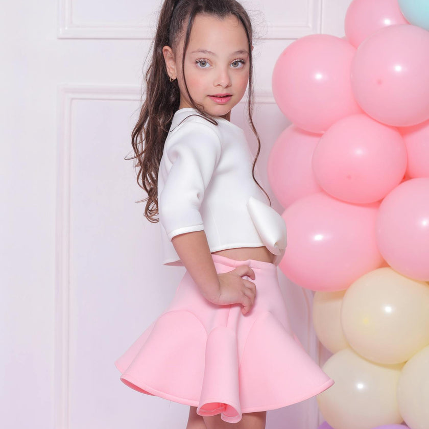 White Jessica Bow Applique Outfit