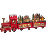 22.24-Inch Battery Operated LED Lighted Truck With Santa and Home Scene Table Piece