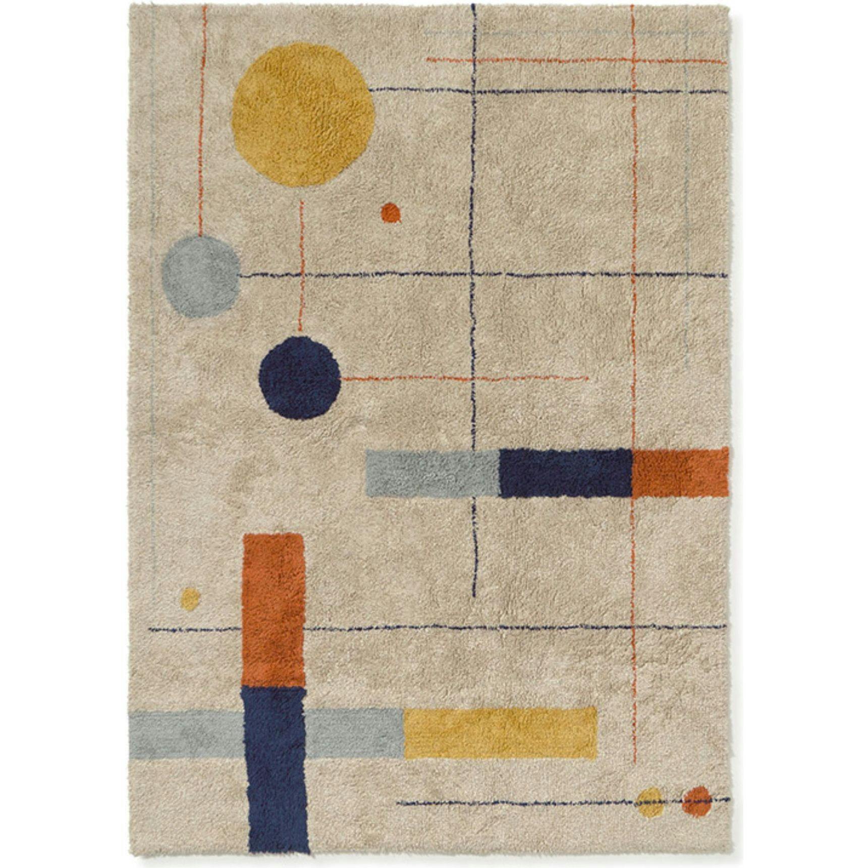 Washable Rug Geometrical Shapes, Beige