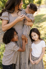Mini Addison Skort in Chestnut Gingham