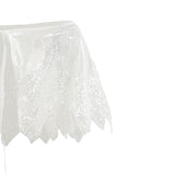 White Sequin Tie-Front Stole