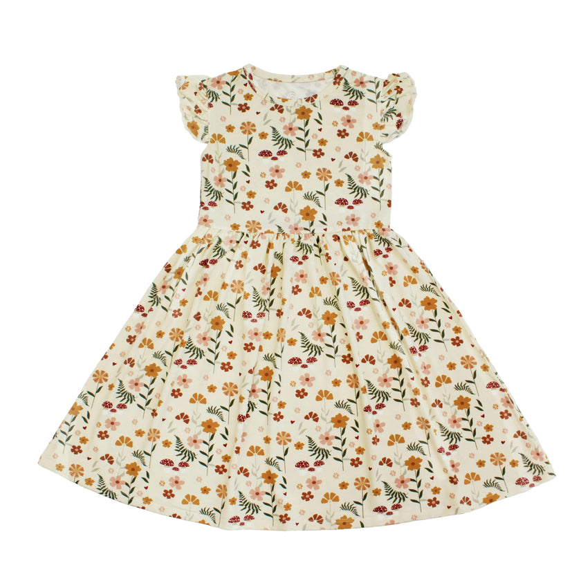 Toadstool Garden Short Sleeve Bamboo Twirl Dress