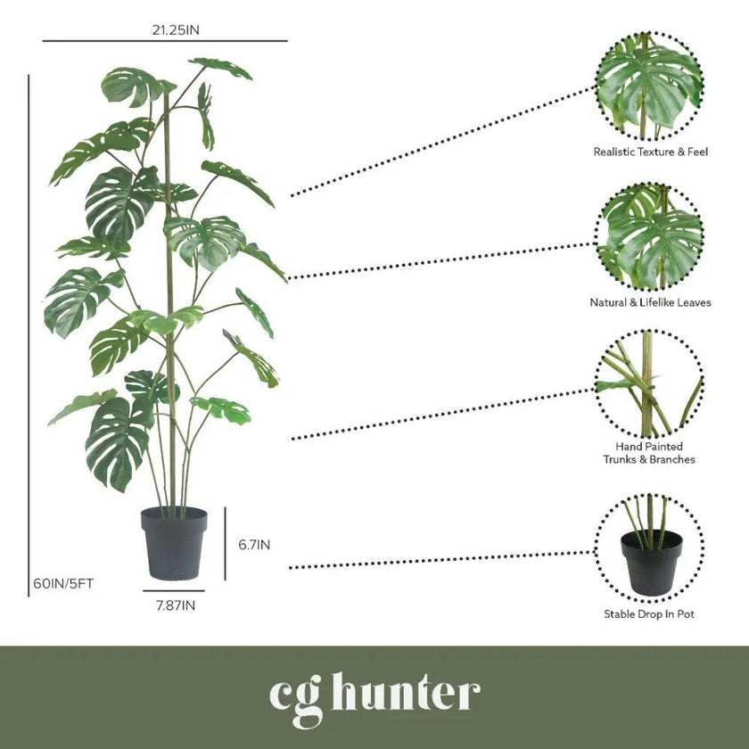 5' Artificial Monstera Tree