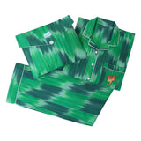 Green holiday pajama set - woman