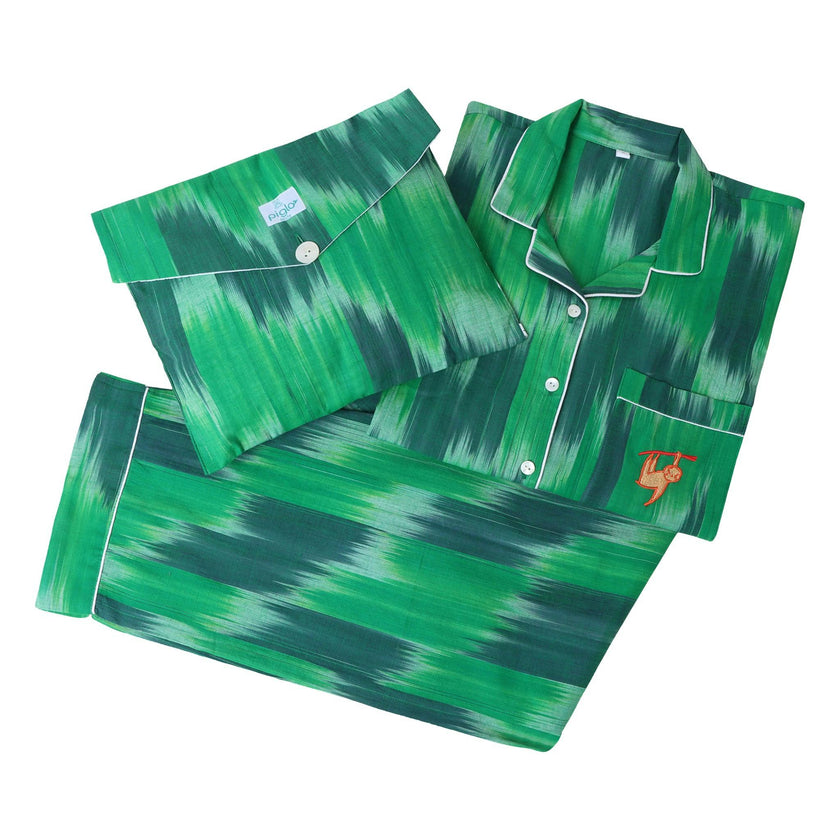 Green holiday pajama set - woman