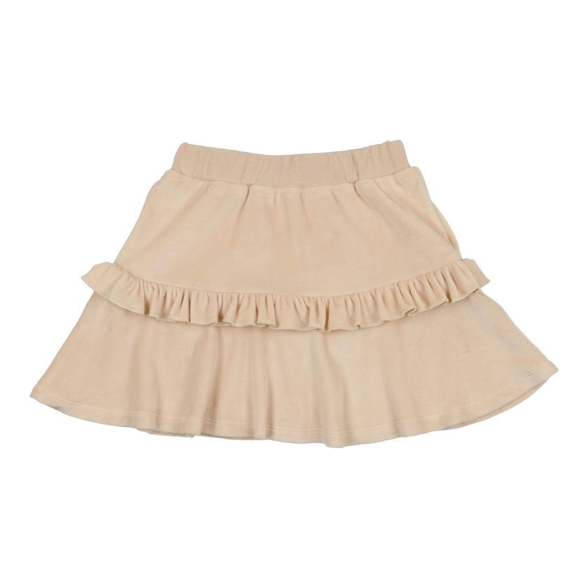 Velour Tired Ruffle A-Line Short Skirt