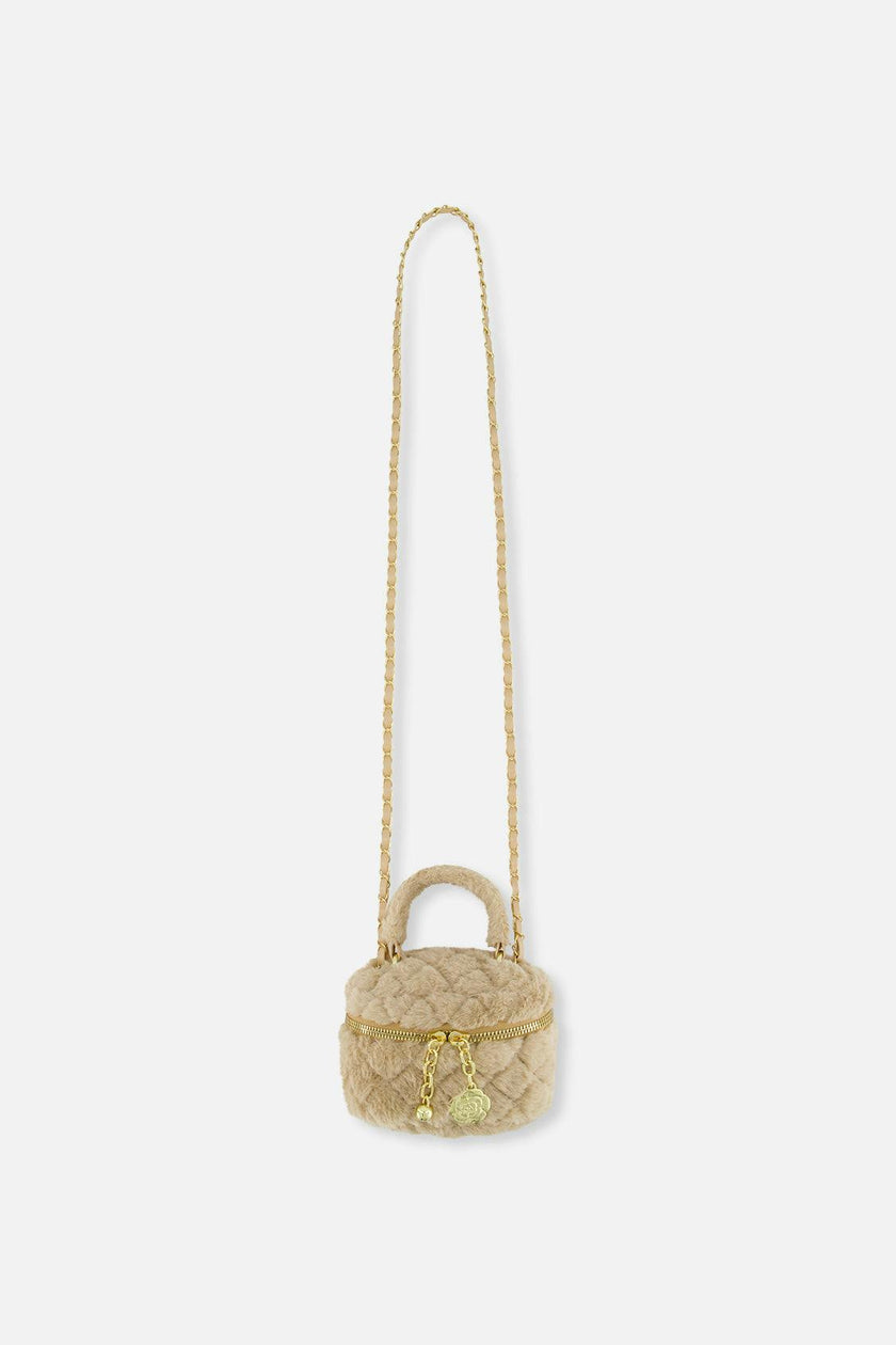 Faux Fur Small Bag Beige