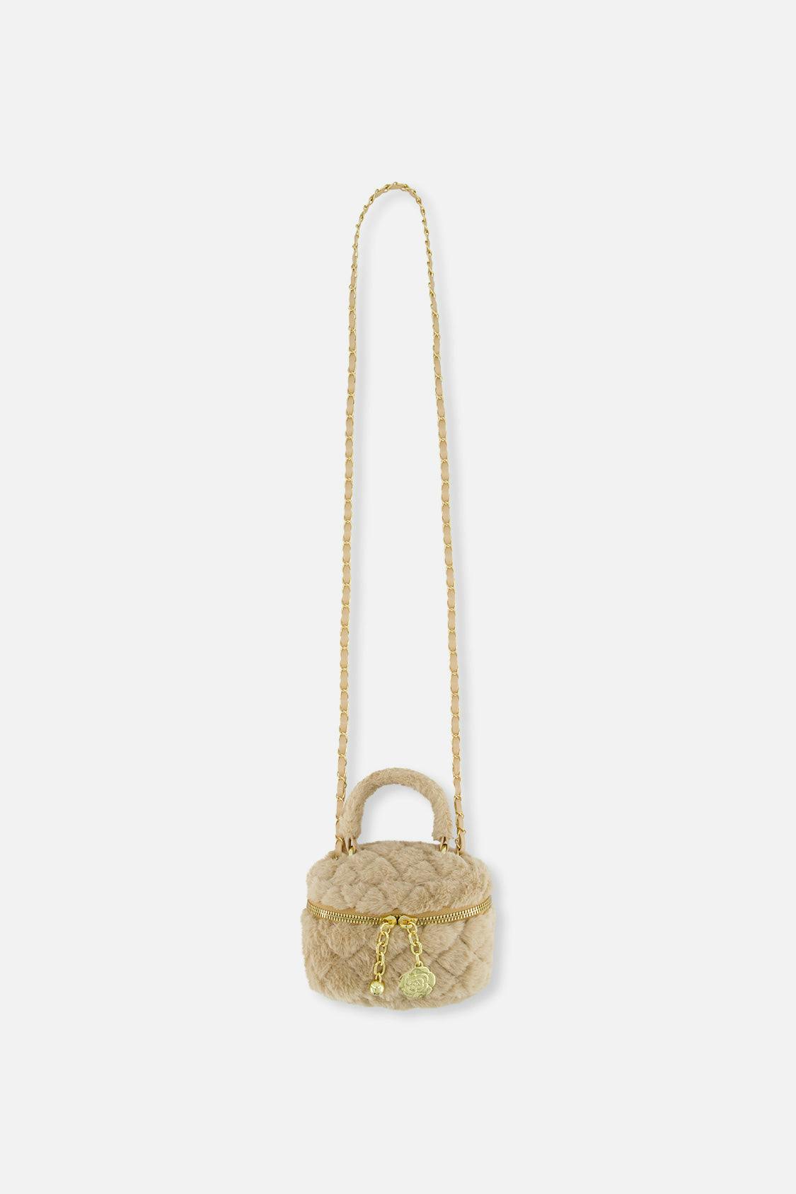 Faux Fur Small Bag Beige