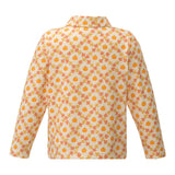 Pumpkin Print Check Long Sleeve Polo Shirt