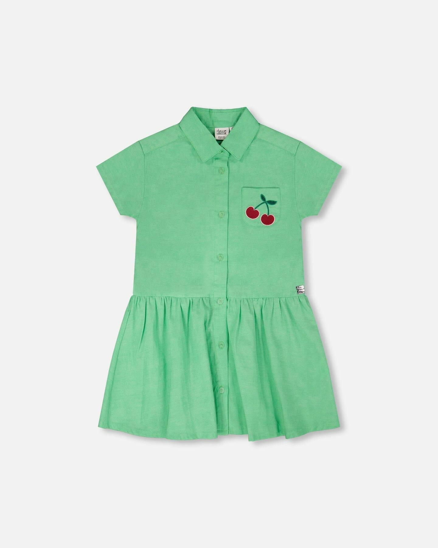 Cotton Shirt Dress With Embroidery