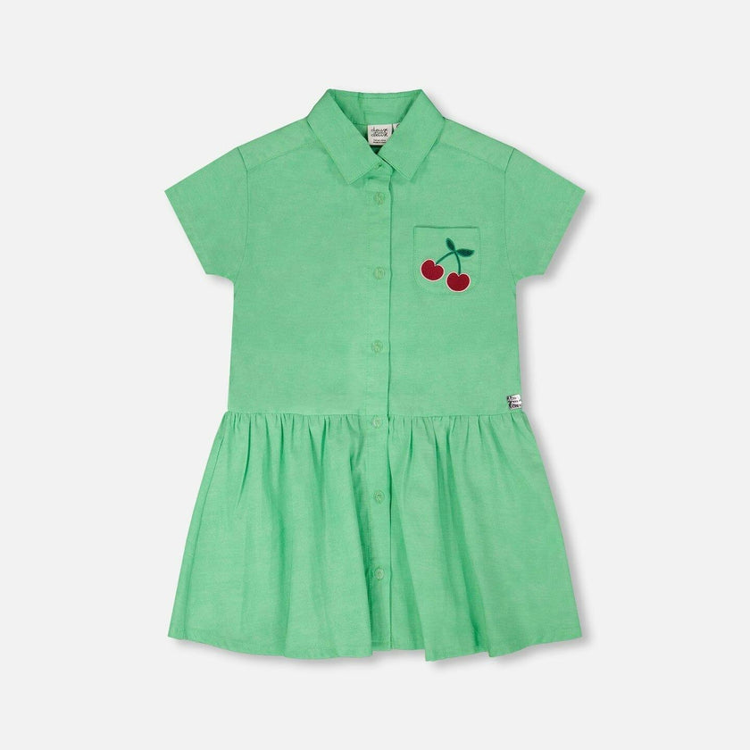 Cotton Shirt Dress With Embroidery