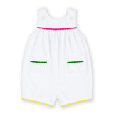 Terry Romper With Pom Poms