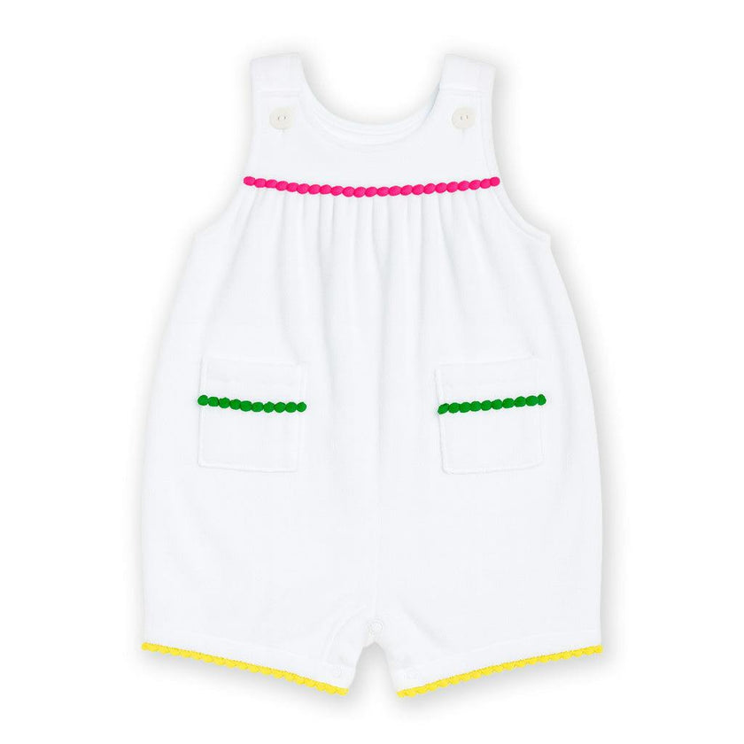 Terry Romper With Pom Poms